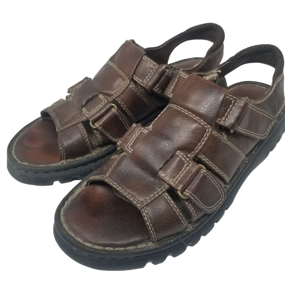 Montego Bay Club. Brown Faux Leather Mens Sandal. Size 9.5.